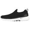 Go Walk 6 Fabric Slip-On Shock Absorbing Durable Low-Top Casual Shoes Women Sneakers Black 124530-BKW
