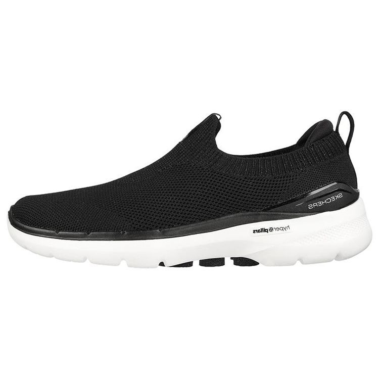 Skechers Women's Black Go Walk 6 Fabric Slip-On Shock Absorbing Durable Low-Top Casual Shoes Sneakers 124530-Bkw Cm