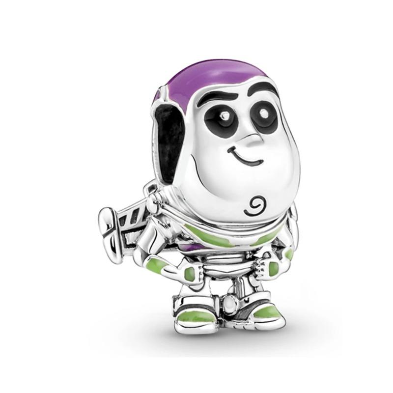 Miniso Disney 925 Silver Charms Bracelet Cute Cartoon Bear Dog Cat Fish DIY Bead Jewelry Women Accessories