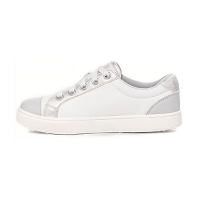 Synthetic Leather Round Toe Lace-Up Thick Sole Low-Top Sneakers Kids Sneakers White 1132723K-MGR