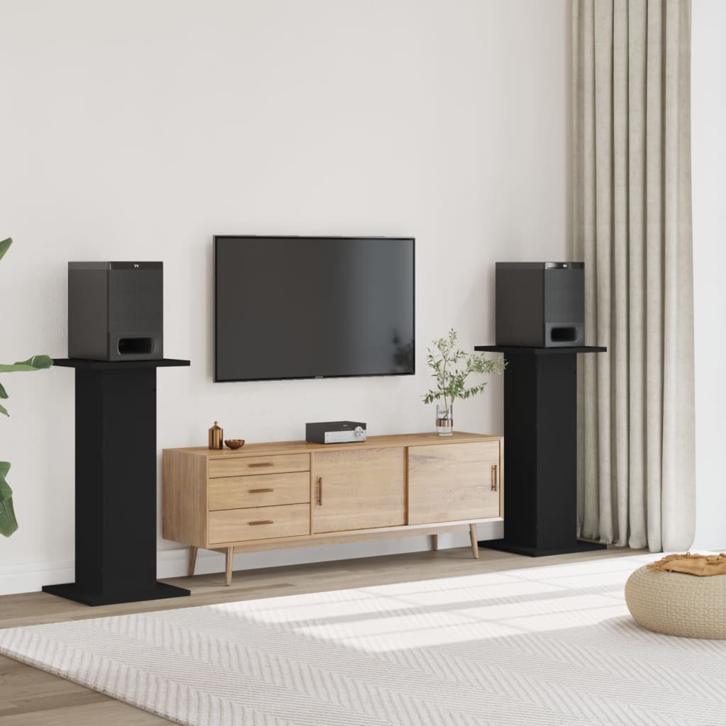 Speaker Stands 2 Pcs Black 30 X 30 X 95 Cm Particleboard
