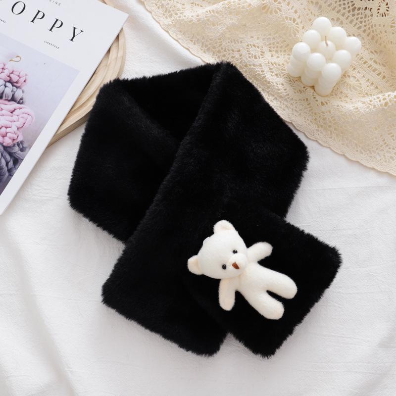 Plyšová šála ve stylu korejského fénixe - Roztomilá, hustá, hřejivá imitace králičí kožešiny, univerzální zimní ochrana krku