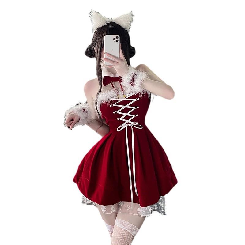 Domi La Velvet Strapless Dress: Festive New Year & Christmas Set for Feminine Autumn/Winter Elegance