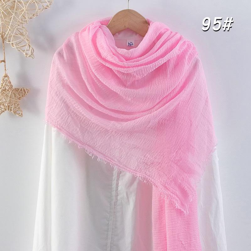 Sciarpa da donna in cotone lino seta - Per tutte le stagioni, colore unito, versatile foulard per testa e parasole