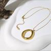 Stainless Steel Irregular Pendant Necklace for Women Snake Bone Chains Trendy 18K Gold Plated Jewelry Gifts