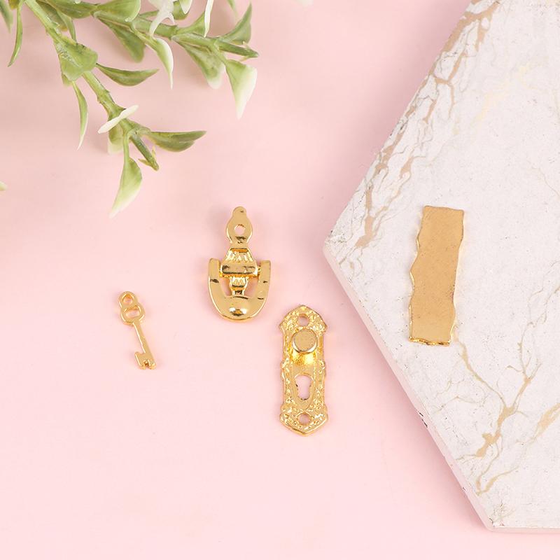 1 set 1:12 Dollhouse Hardware Miniature Metal Door Knocker Furniture Accessories DIY Accesorios para muñecas