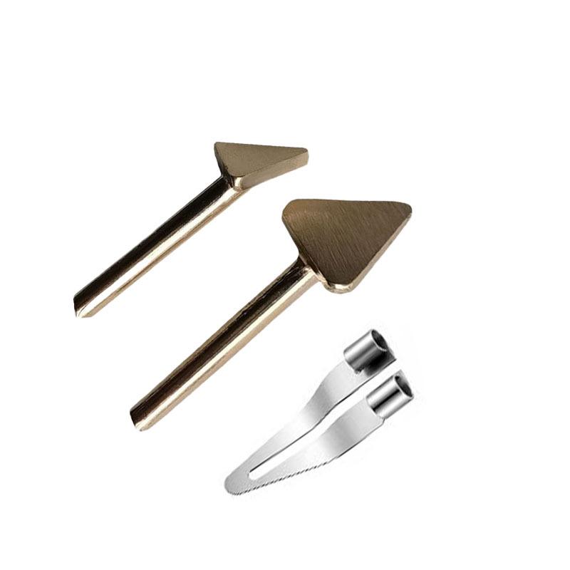 Triangular Copper Smoothing Head for Leather Repair and De-wrinkling.