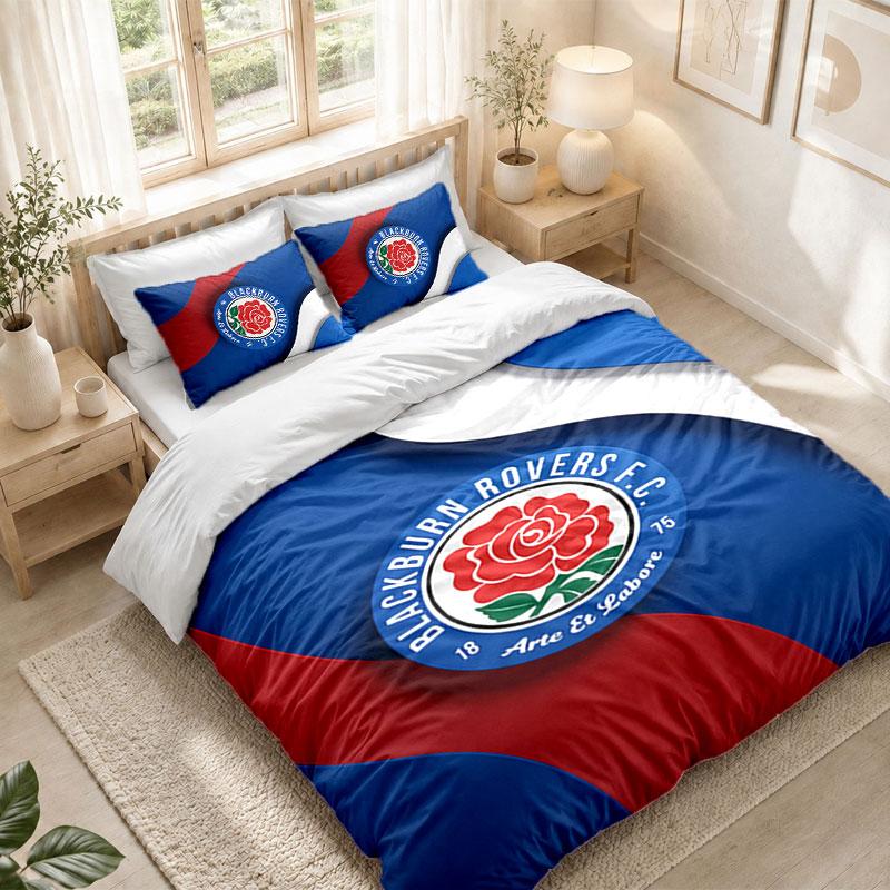 Bedding Set 1 Duvet Cover 2 Pillowcases Blackburn Rovers Football Print Bedroom Home Decoration