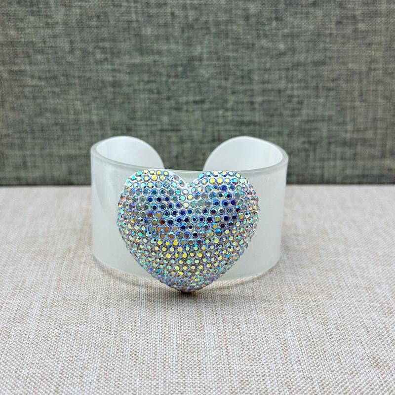 

New Style Of Stylish And Fashionable Acrylic Bracelet Studded With Diamonds Personalized And Trendy Jewelry Accessory For Women 58-60mm