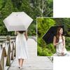 Parasol UV Protection Lightweight Folding Umbrella 6 Ribs Compact Folding Parasol UV Blocking Convenient To Carry For Both Sunny and Rainy Days Manual