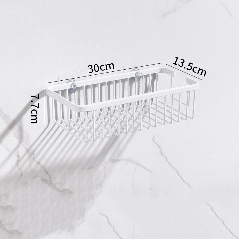 

Aluminum Bathroom Storage Basket White/Black Free Nail Toilet Shower Storage Shelf Wall Hanging Bathroom Shelf