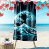 Blue Ocean Waves Pattern Beach Towel Beach Towel Quick-drying for Travel Outdoor Sports Jogging Beach and Swimming