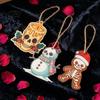 Unique Themed Party Hanging Decor Skeleton Christmas Tree Ornaments, 3.15 Inch Skull Dark Wooden Decorations Gothic Spooky Xmas Gifts Supplies
