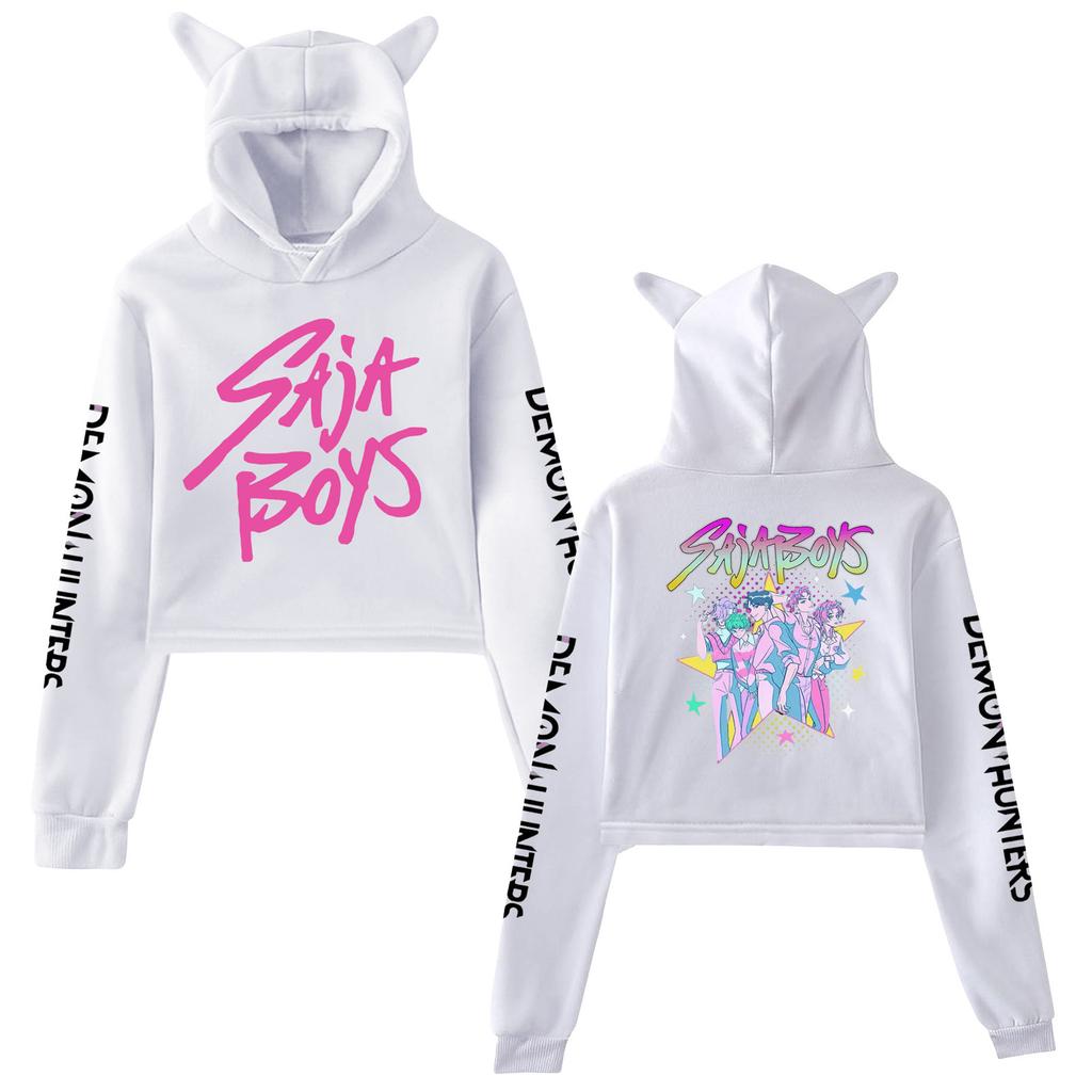 Hot K-pop Anime Kpop Demon Hunter Saja Boys Crop Tops Women Sweatshirt Long Sleeve Girls Fashion Hoodie