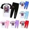 Kpop Demon Hunters Print Toddler Pajama Suit With Soft Cotton Material For Comfortable Nightwear