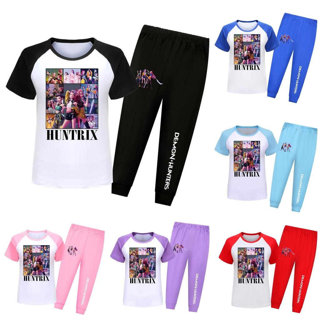 Kpop Demon Hunters Print Toddler Pajama Suit With Soft Cotton Material For Comfortable Nightwear