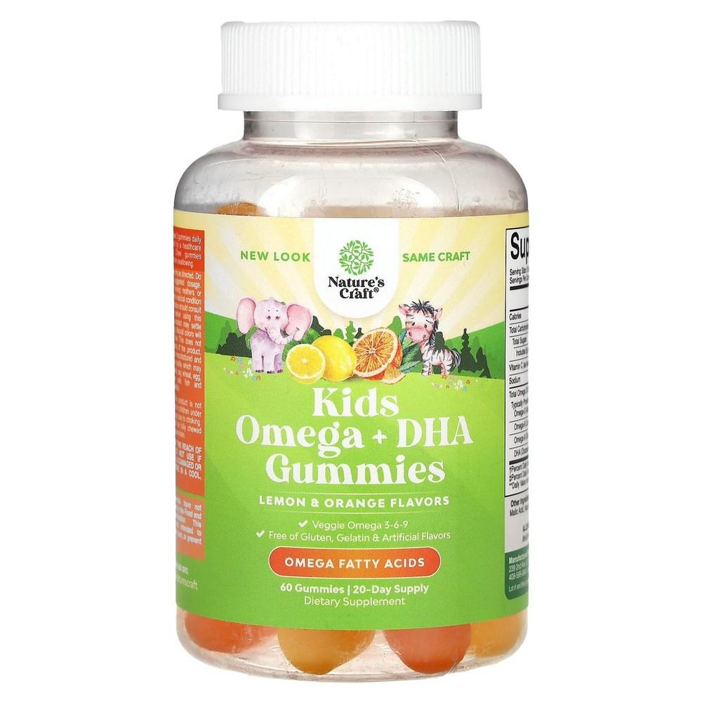 Nature's Kraft Kids' Omega + DHA Gummy Jelly Lemon and Orange Flavor 60 Pcs NCA-59977 1 Pcs 60 Tablets