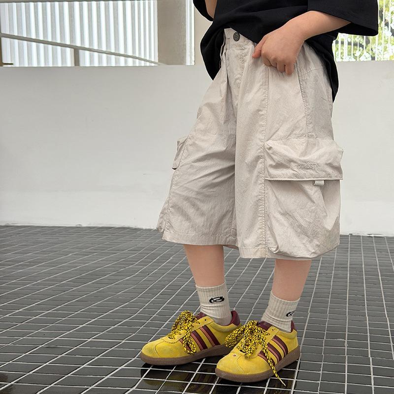 Kids Korean Style Cargo Shorts Quick Dry Loose Fit Durable
