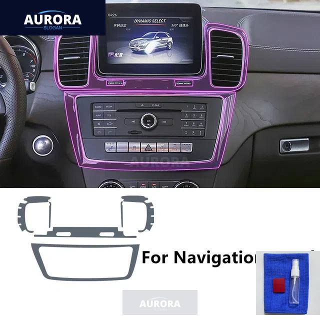 For Mercedes-Benz GLE/GLS 16-19 W166 X166 Car Interior Center Console Transparent TPU Protective Film Anti-scratch Accessories
