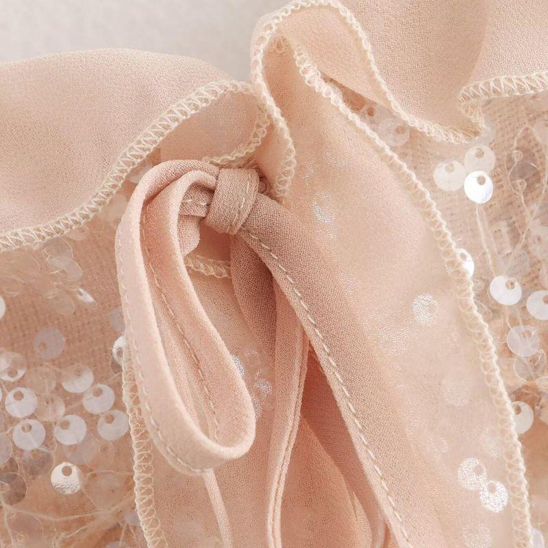 Kaslead New Arrival Women's Clothing Fashion Style Stylish Simple and Versatile Casual Sequin Sling Tops 9491887