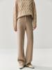 Women's High-Waist Cashmere Knitted Wide-Leg Pants for Autumn and Winter