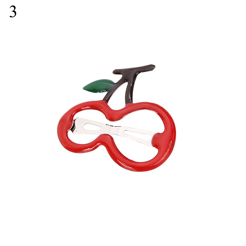 

5 шт. Красная заколка для волос Вишня для маленьких девочек, милая клубничная заколка-автомат, боковой зажим, детский головной убор, модные аксессуары для волос