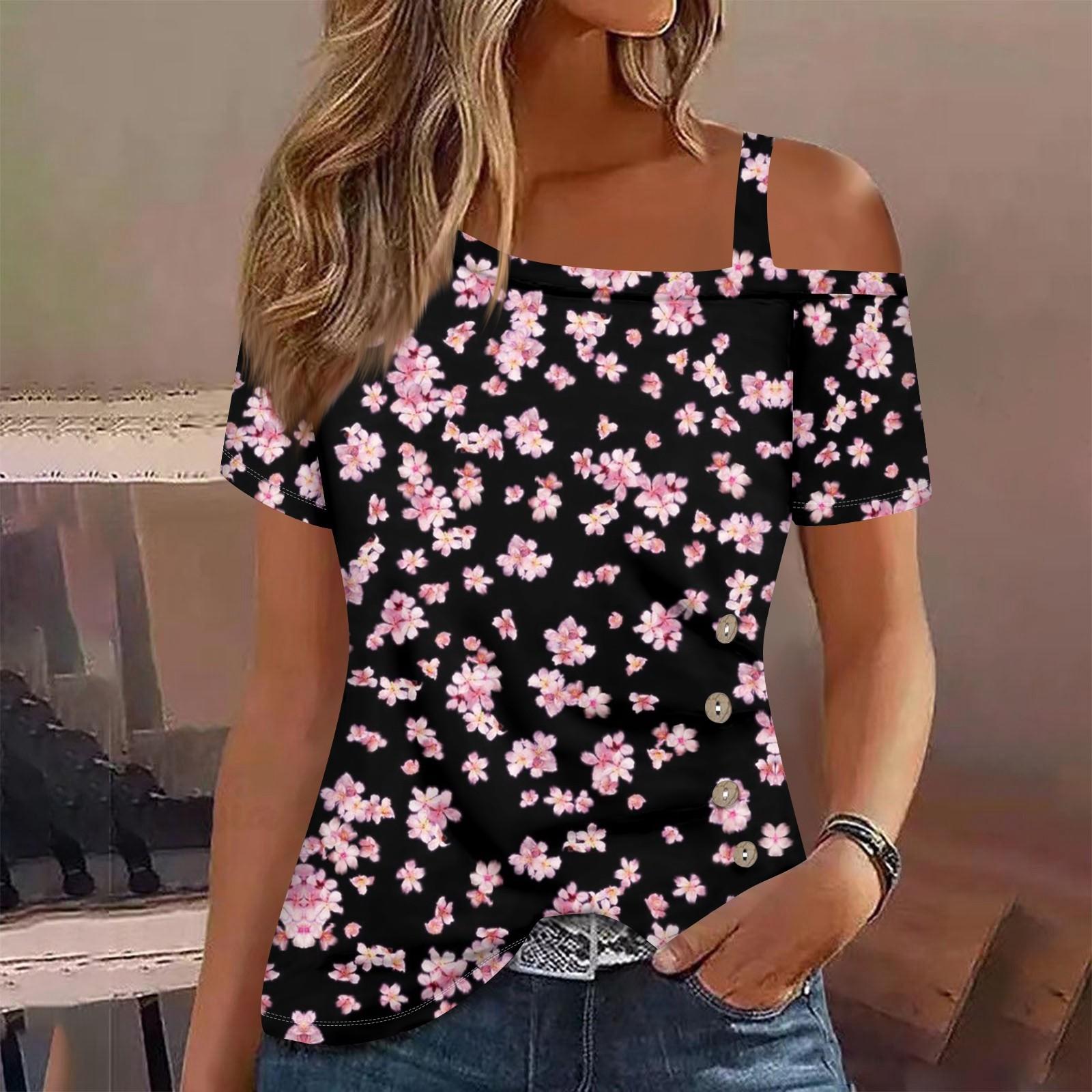 

Женские топы с открытыми плечами, плиссированные футболки с асимметричным вырезом и короткими рукавами XXL