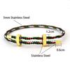 Bracelet Homme Unique Manchette Chaîne en Acier Inoxydable Réglable Bracelet Wrap Bracelet Chanceux Rouge Cadeaux Pour Lui Accessoires Décontractés