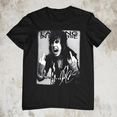Maglietta Unisex Nera in Cotone Falling In Reverse Band Ronnie Radke Taglia Intera S-4XL