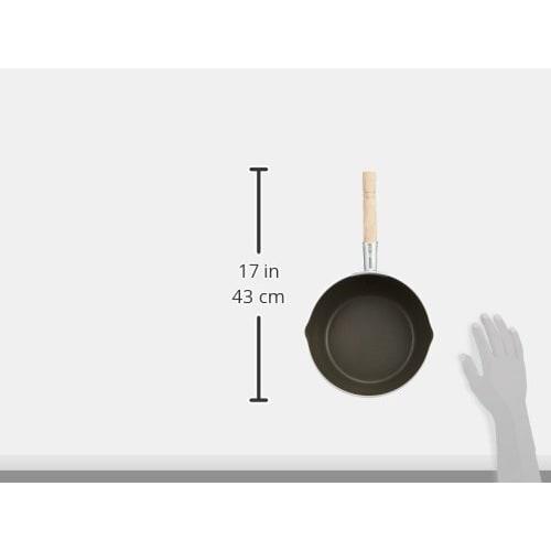 Endo Shoji Commercial Pro Select Yukihira Pot, 24cm, Teflon-Coated, Aluminum Body with Natural Wood Handle, AYK6024