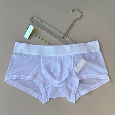 Boxer JOCKMAL Ultra İnce File Nefes Alabilen Yarı Şeffaf Seksi Düşük Bel Erkek Boxer Külot Düz Renkli Günlük Gündelik Eşofman Şortu İç Çamaşırı