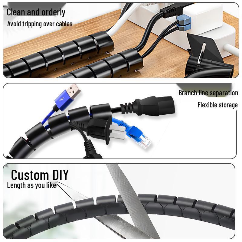 PE Flame Retardant Cable Conduit Protector: Insulating Wire Management Sleeve, Open Type Wrap-Around.