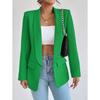 Women's Elegant Solid Color Long Sleeved Single Breasted Sports Jacket - Loose Fit, Classic Silhouette, High-quality Stitching