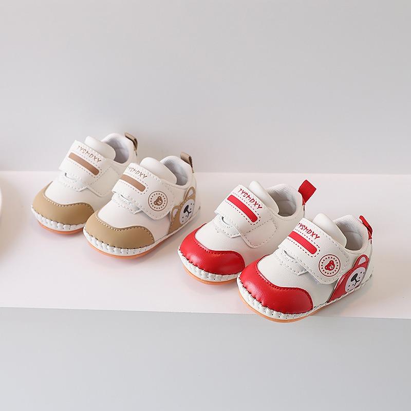 Infant Soft-Sole First Walkers New Season Baby Shoes for 0-18 Months, Trendy Cartoon Style Unisex Toddler Sneakers