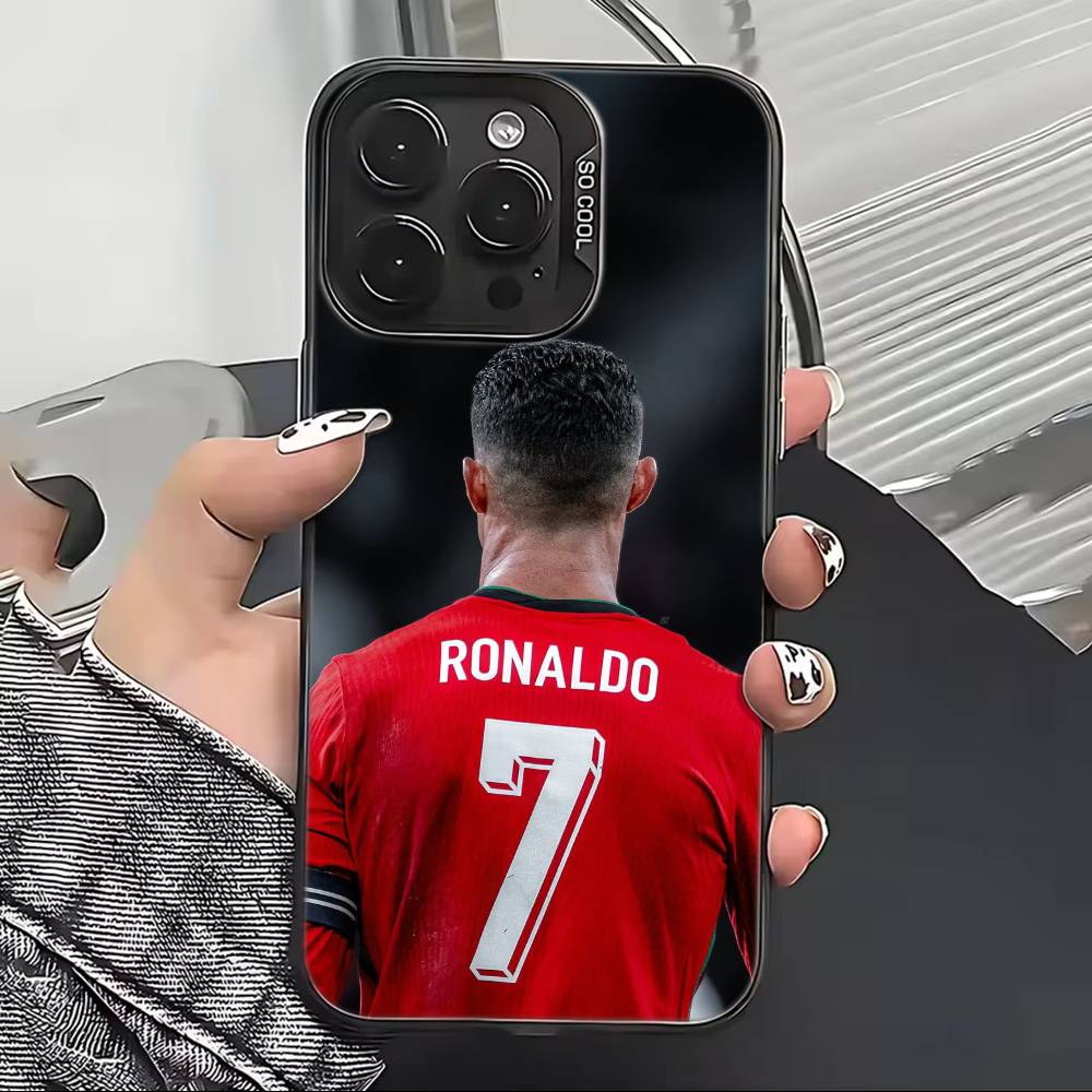 F-Famous Football Players C-CR7 Phone Case For iPhone 17,16,15,14,13,12,11 Plus,Pro Max,XS,Colorful Silver Black Cover