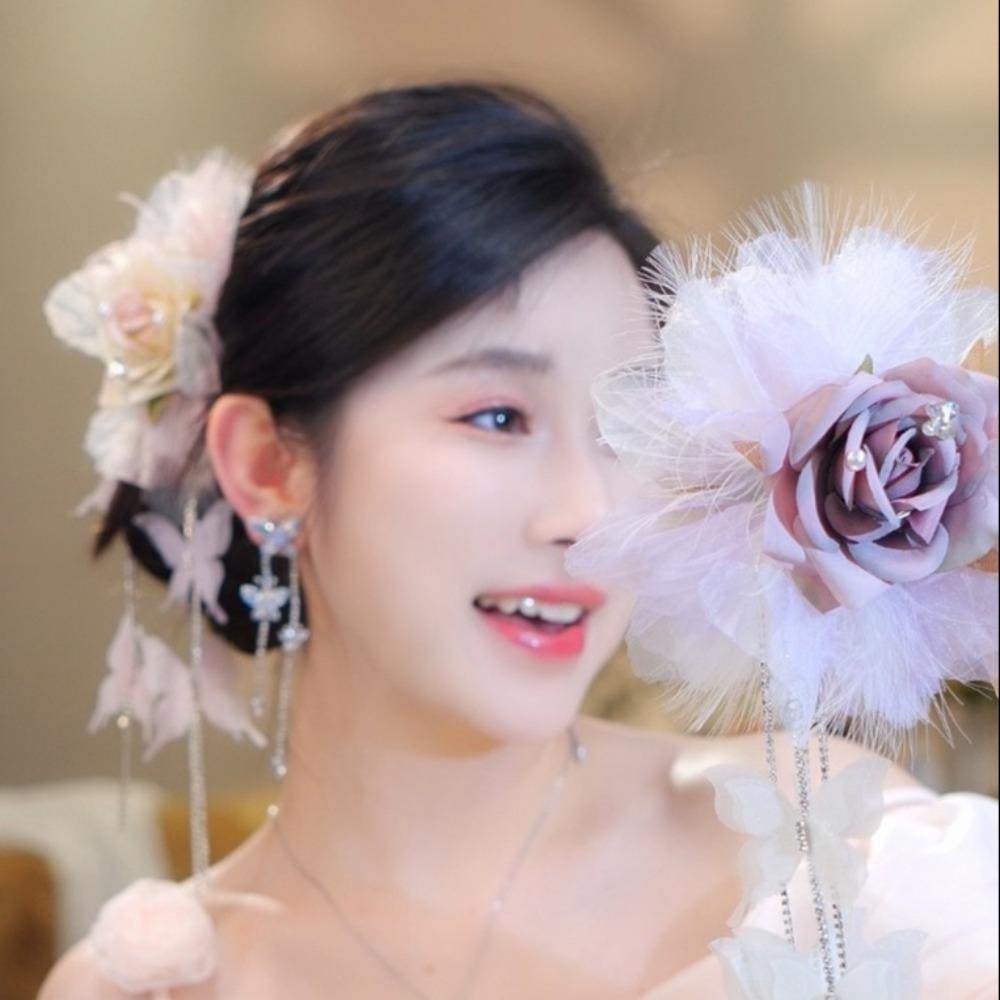 Large Hair Clip Tassel Bow Hairgrips Retro Crab Hair Clips for Girls Women