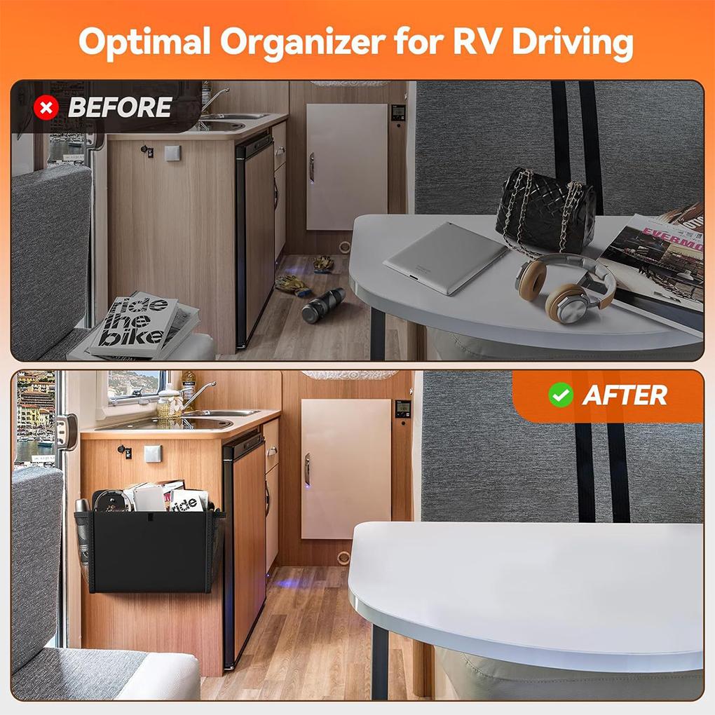 Wandmontierter Wohnmobil-Aufbewahrungstaschen-Organizer, Packung mit dekorativen Aufbewahrungslösungen für Schlafzimmer, Wandmontage, 2 Stück