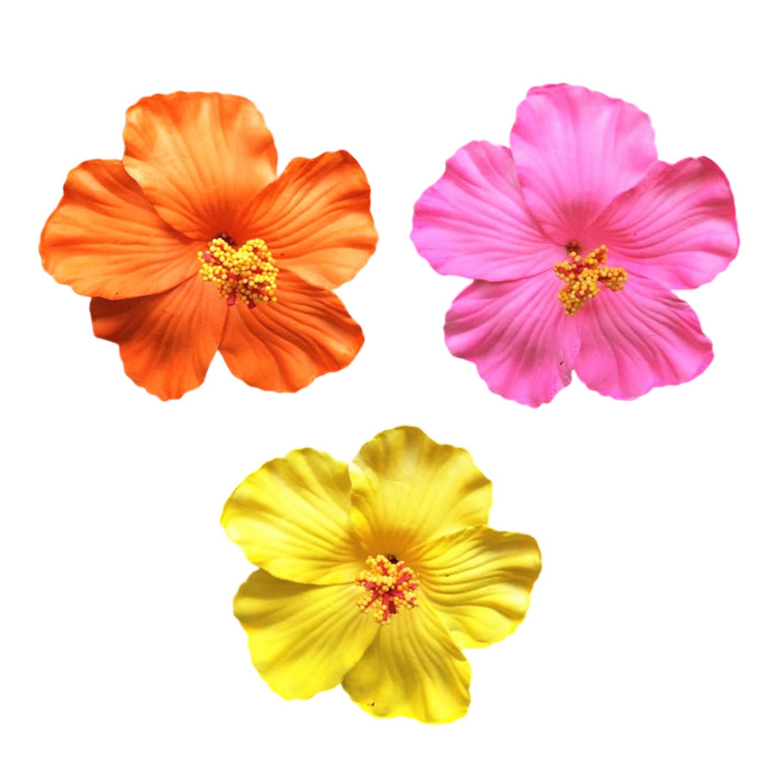 

Pack Of 3 Tropical Floral Hair Clips For Women Non Slip Plumeria Hibiscus Design Beach Party Hair Accessories Thick Thin Hair Friendly оранжевый
