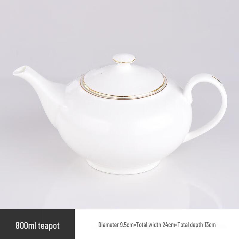 Gold-Rimmed Ceramic Chinese Style Teapot Set
