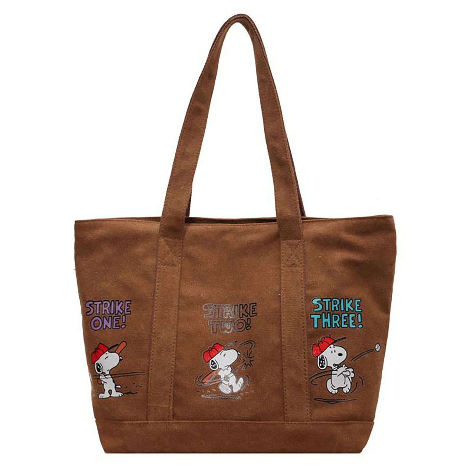 

[hgTUP] Snoopy Tote Bag, Canvas Tote Bag, Large Capacity, Snoopy Shoulder Bag, Canvas Tote, Eco Bag, Meeting Bag, Commuter Bag, Thick Canvas Bag,