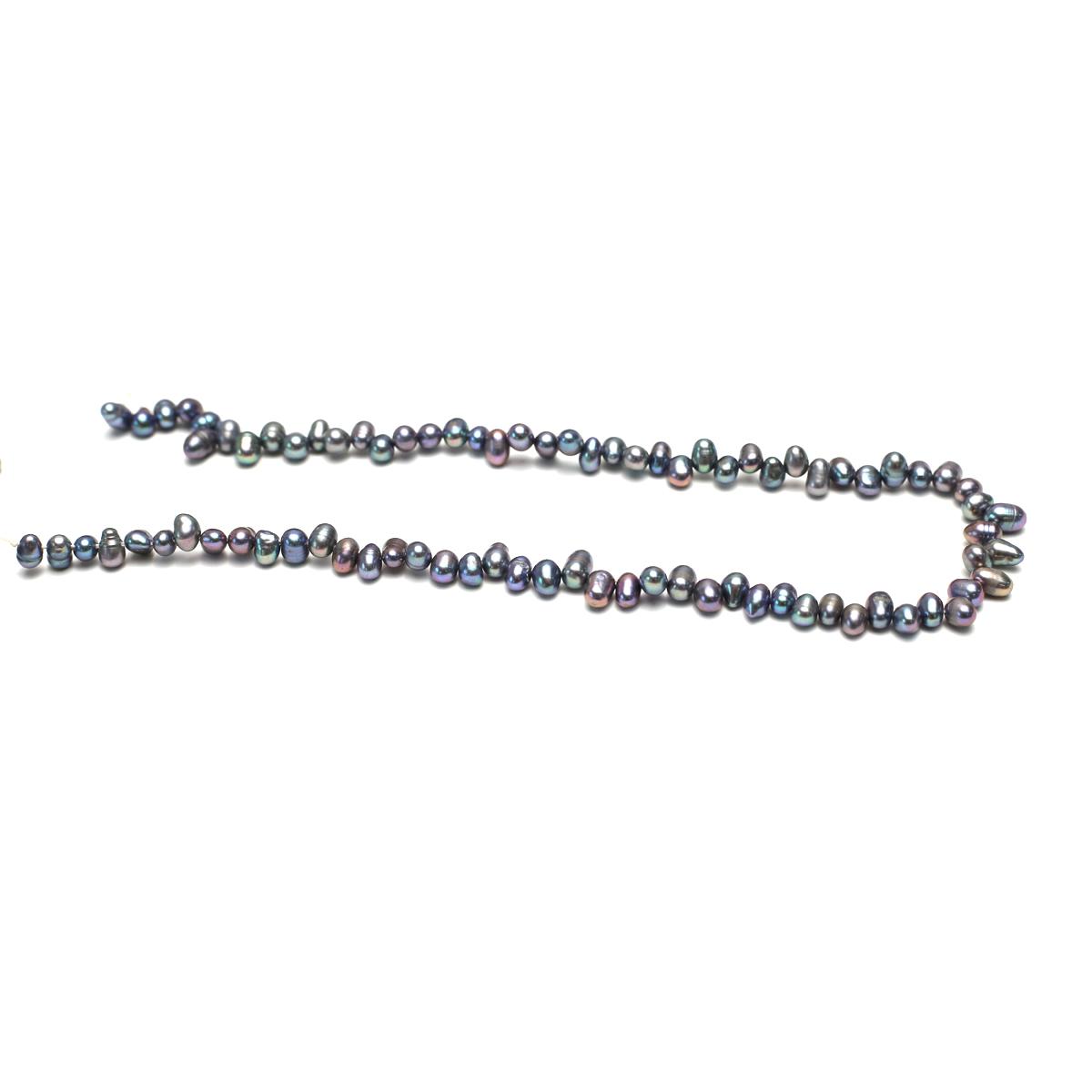 

5-6mm Small Beads, Black Natural Shell Mother of Pearl Beads (36cm Strand) - DIY Jewelry Supplies for Bracelet/Necklace - Handmade Craft Accessories 1String/5-6mm-36cm чорний