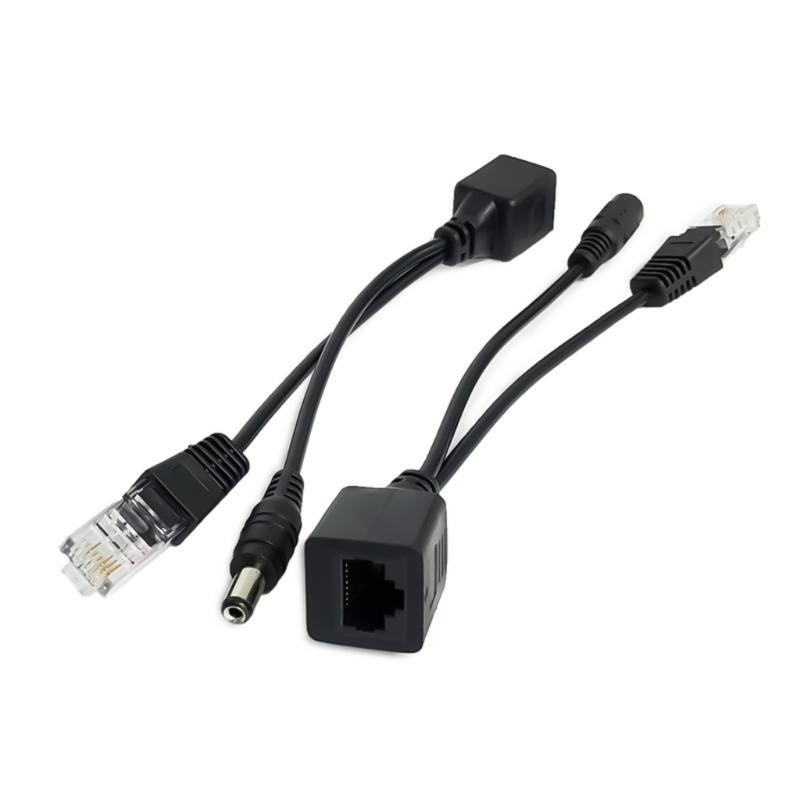 Durability PoE Injector and Splitter Set for Efficient Power Delivery To NonPoE Devices with Ethernet Cable 17cm