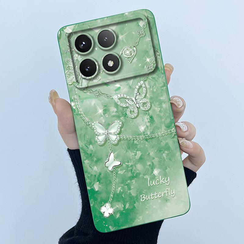 For Xiaomi Poco X6 Pro 5G Case Poco X6Pro Back Cover Fashion Simplicity Floral Soft Liquid Silicone Shell For PocoX6 Pro Fundas