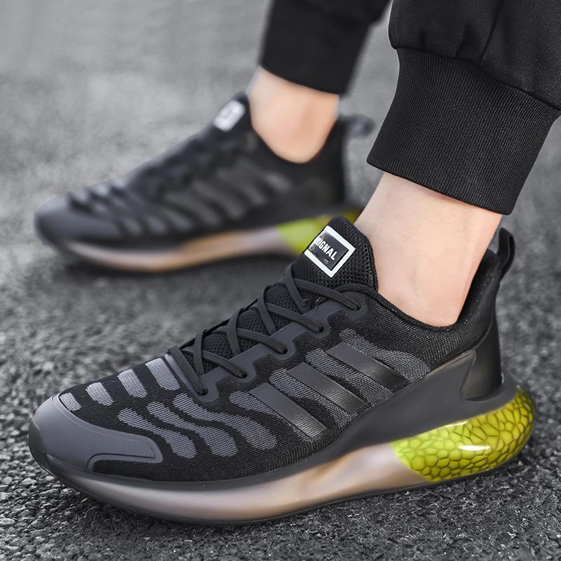 2025 men's running shoes soft-soled shock-absorbing real popcorn casual shoes autumn breathable ice silk mesh sneakers