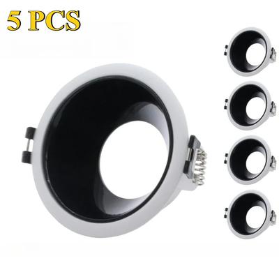 5/10 Stück Gold Schwarz Weiß Rund Einbau LED Deckenstrahler Rahmen Langlebige Lampenfassung Aluminiumlegierung Downlight-Halter