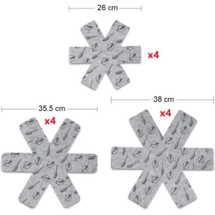 Protections Anti-Rayures - Lot de 12 - Matériau non tissé - 3 tailles - Lavables à la main