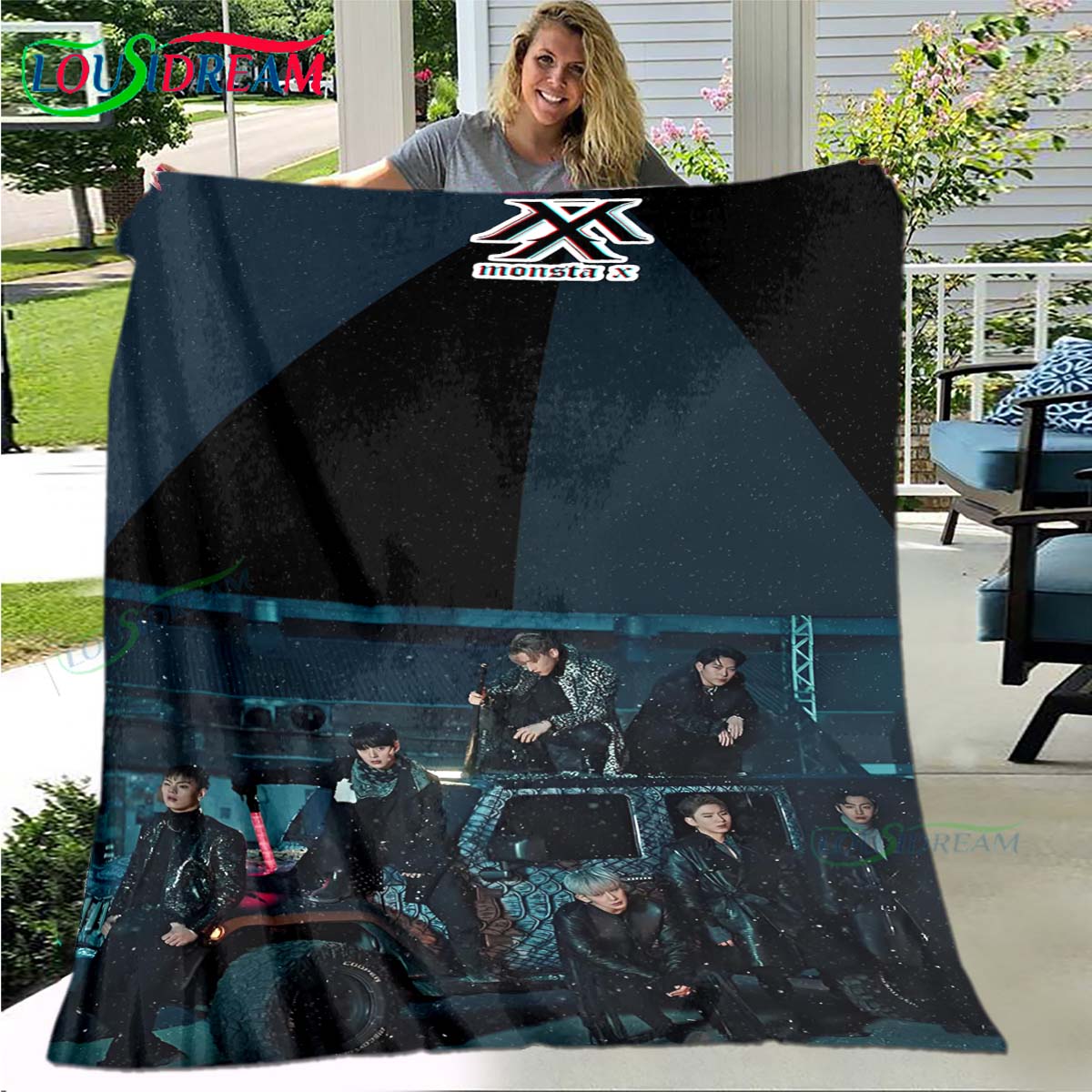 Hot Fashion K-POP Singer M-MONSTAS X Flannel Adult and Children s Blanket Sofa Bed Decoration Blanket Portable Blanket Gift 100x150cm