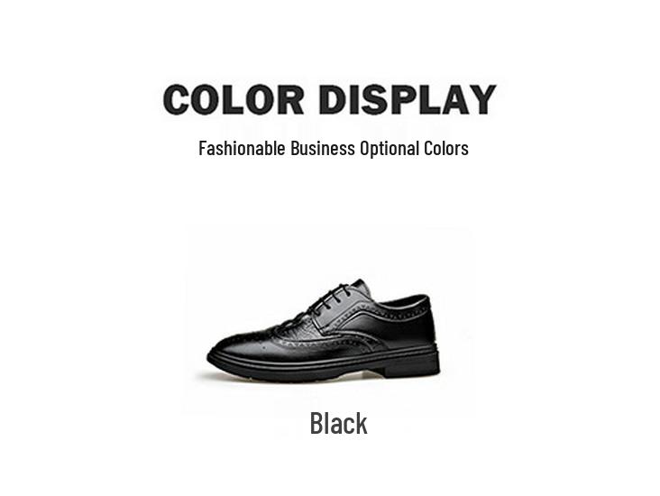 2025 Men's Spring Brogue Leather Shoes - Casual & Wedding Style