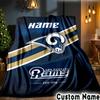 Custom Name Rams Team Spirit Throws Blanket Flannel Blankets for Couch Bed Gifts for Men Women Picnic Blanket Christmas Fan Gifts