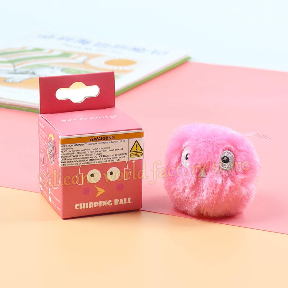 Silicone World Plush Electric Interactive Ball Cat Toys Pet Touch Sounding Pet Supplies Catnip Training Toy Squeak Toy Ball